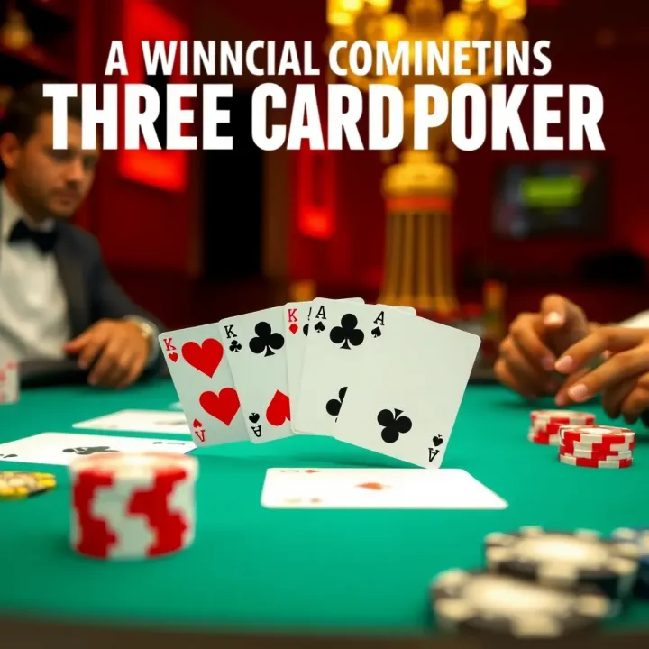 Visual guide showing the ranking of winning card combinations in three card poker